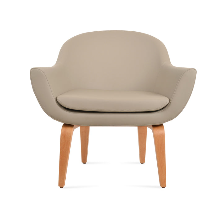 Madison Plywood Lounge Armchair — bone PPM, natural plywood base