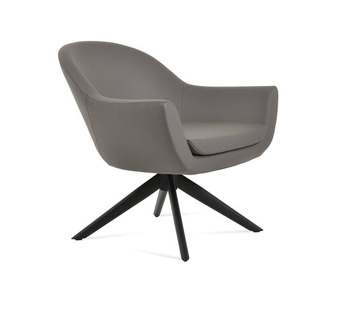 Madison Sword Swivel Lounge Armchair — grey PPM, black sword swivel lounge base