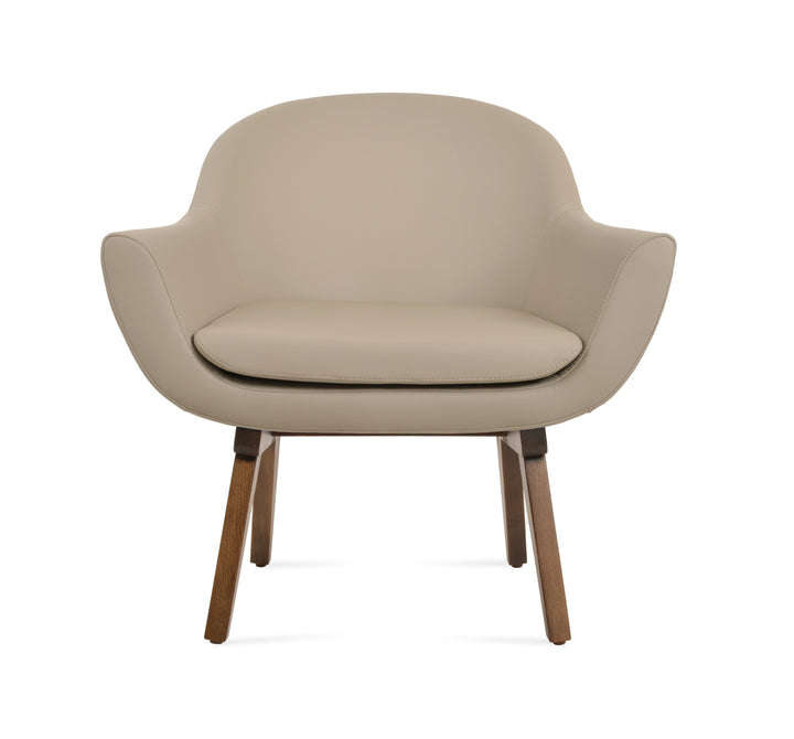 Madison Wood Lounge Armchair — bone PPM, beech wood walnut finish base