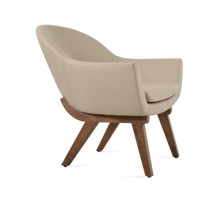 Madison Wood Lounge Armchair — bone PPM, beech wood walnut finish base
