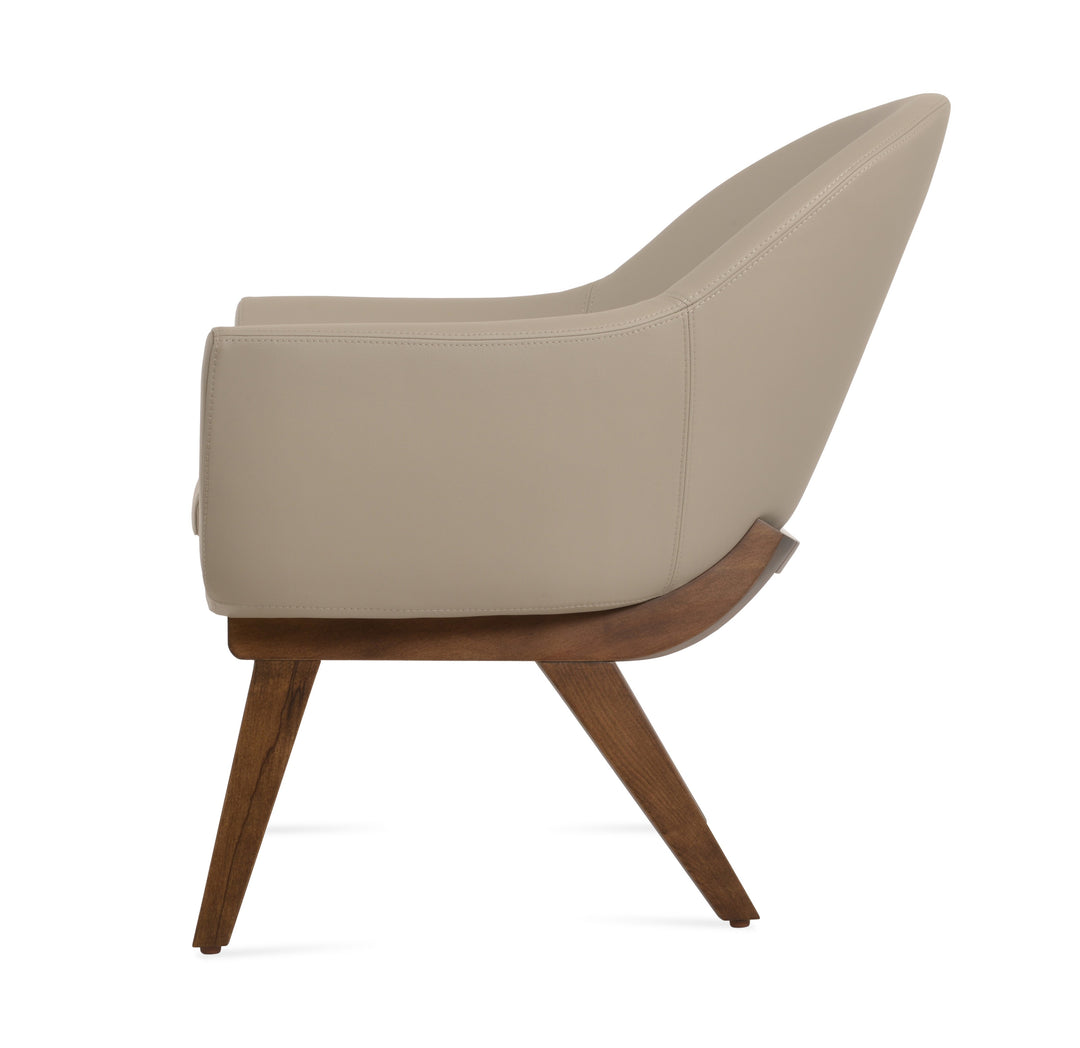 Madison Wood Lounge Armchair — bone PPM, beech wood walnut finish base