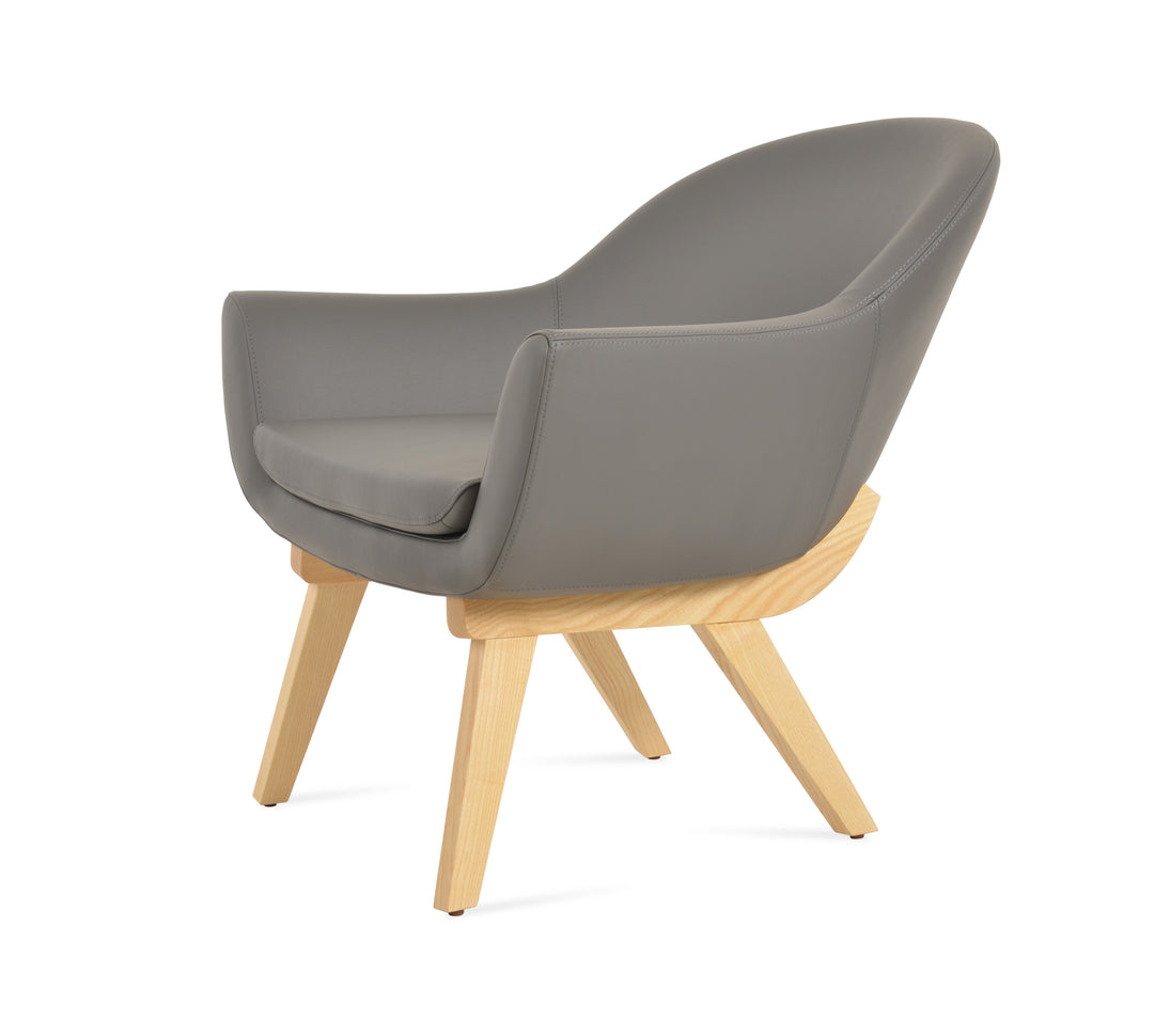Madison Wood Lounge Armchair — grey PPM, ash wood natural base