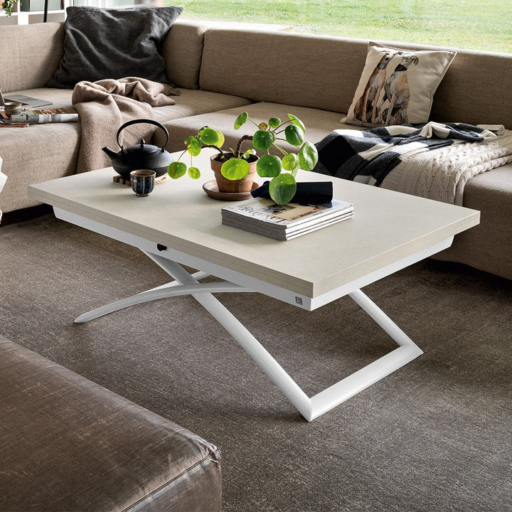 Magic-J Convertible Coffee-to-Dining Table by Connubia in a styled interior