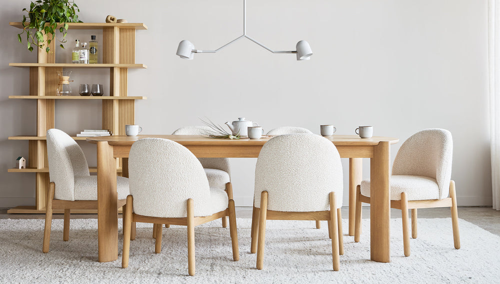 Malloy Dining Chairs by Gus Modern in a styled dining space