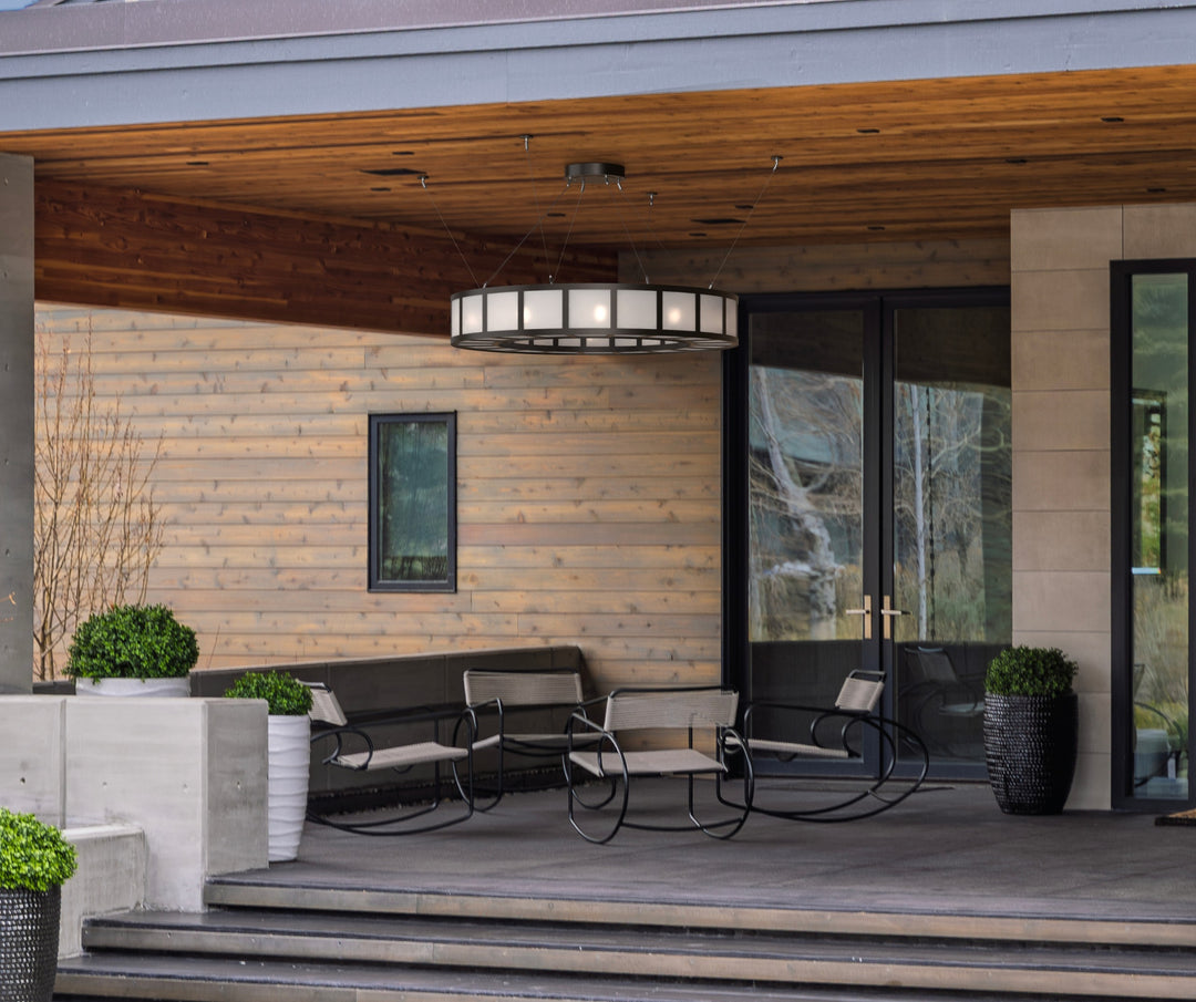 Manhattan Outdoor Ring Chandelier by Hammerton Studio in a styled interior