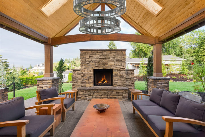 Manhattan Outdoor Ring Chandelier by Hammerton Studio in a styled interior