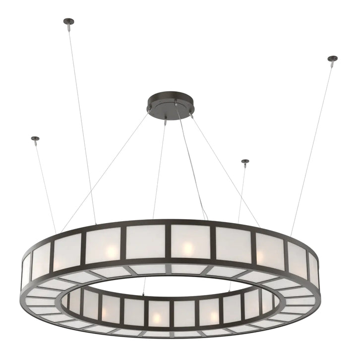 Manhattan Outdoor Ring Chandelier by Hammerton Studio in Statuary Bronze