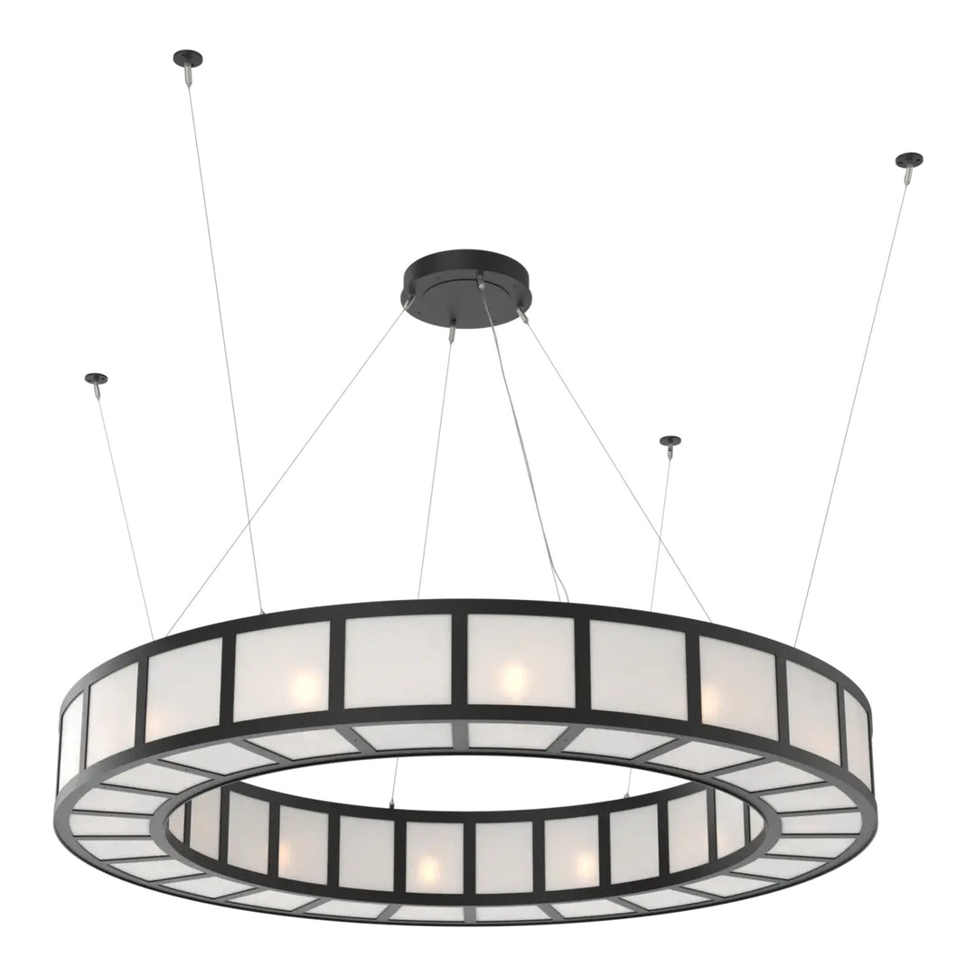 Manhattan Outdoor Ring Chandelier by Hammerton Studio in Textured Black