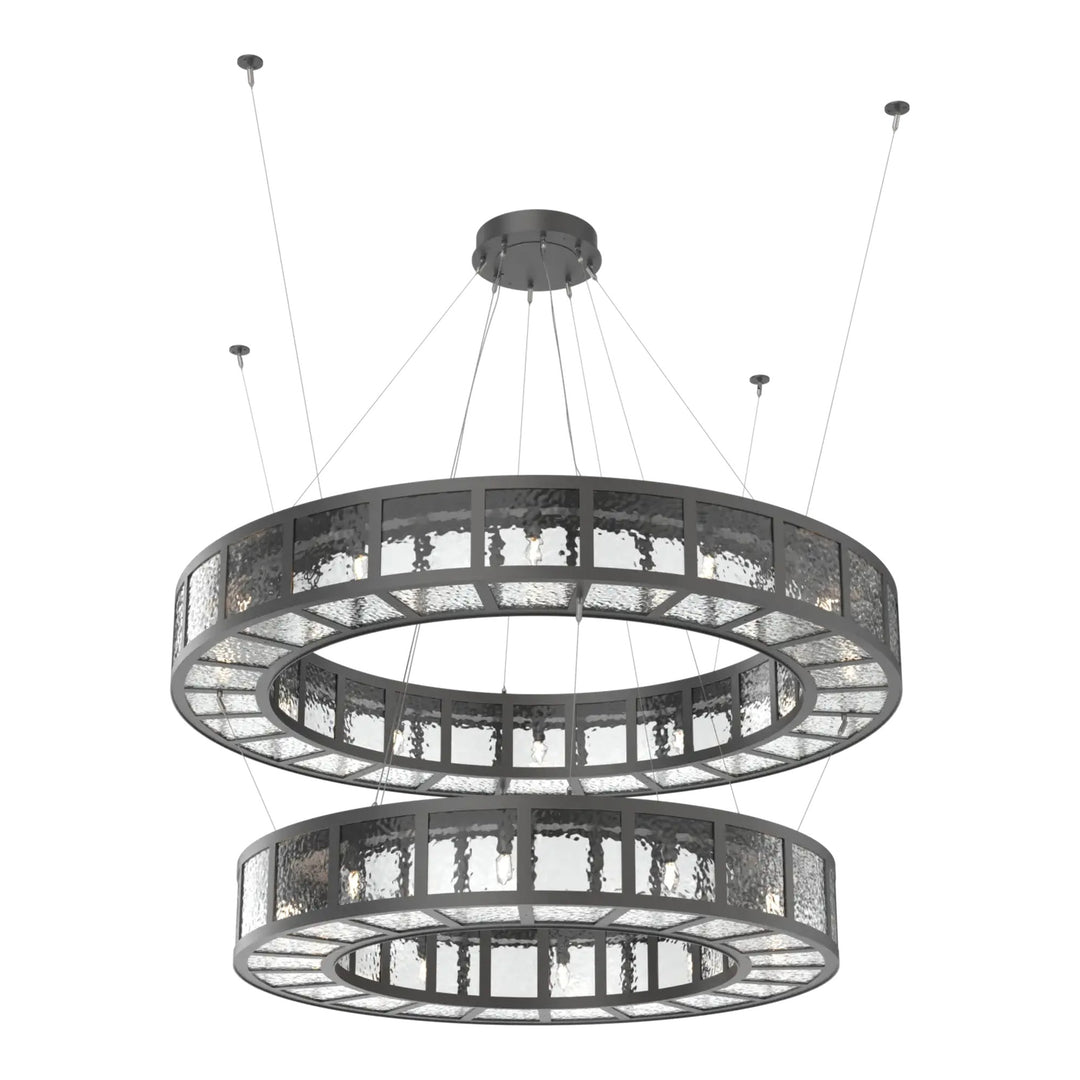 Manhattan Outdoor Ring Chandelier by Hammerton Studio, Two-Tier
