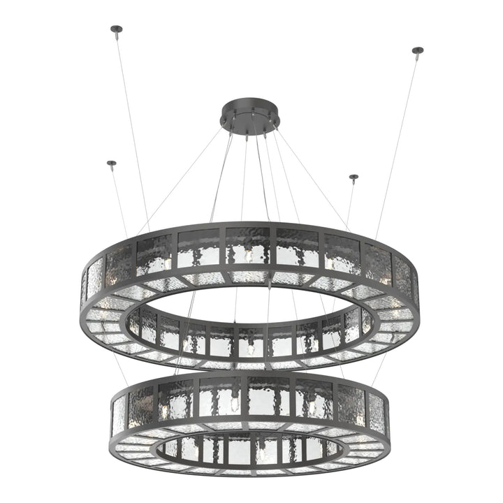 Manhattan Outdoor Ring Chandelier by Hammerton Studio, Two-Tier