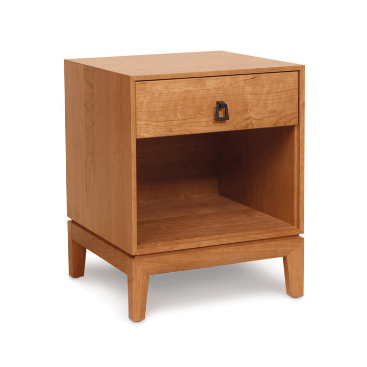 Mansfield 1-Drawer Enclosed Shelf Nightstand in natural cherry