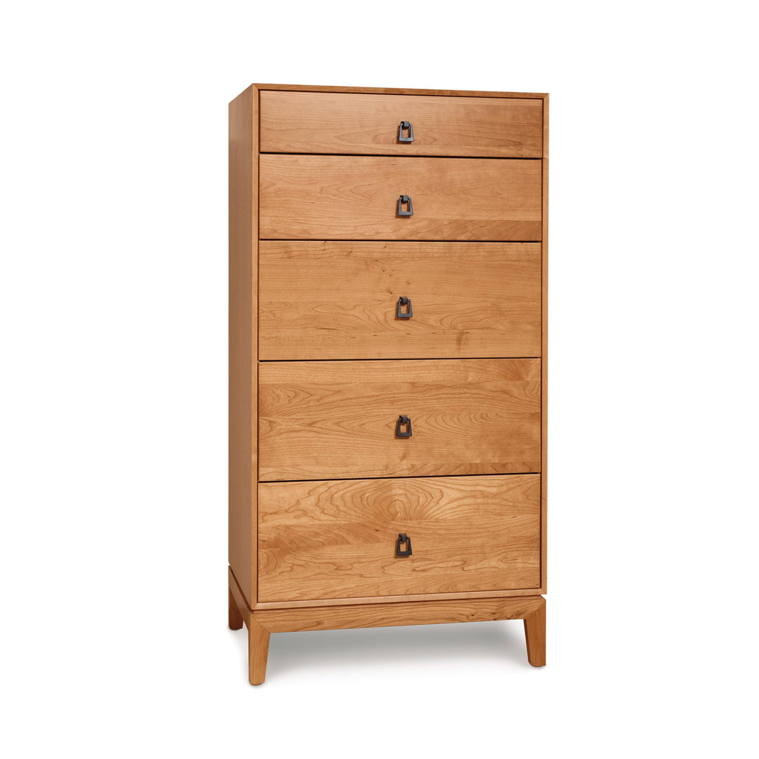 Mansfield 5-Drawer Narrow Chest in natural cherry