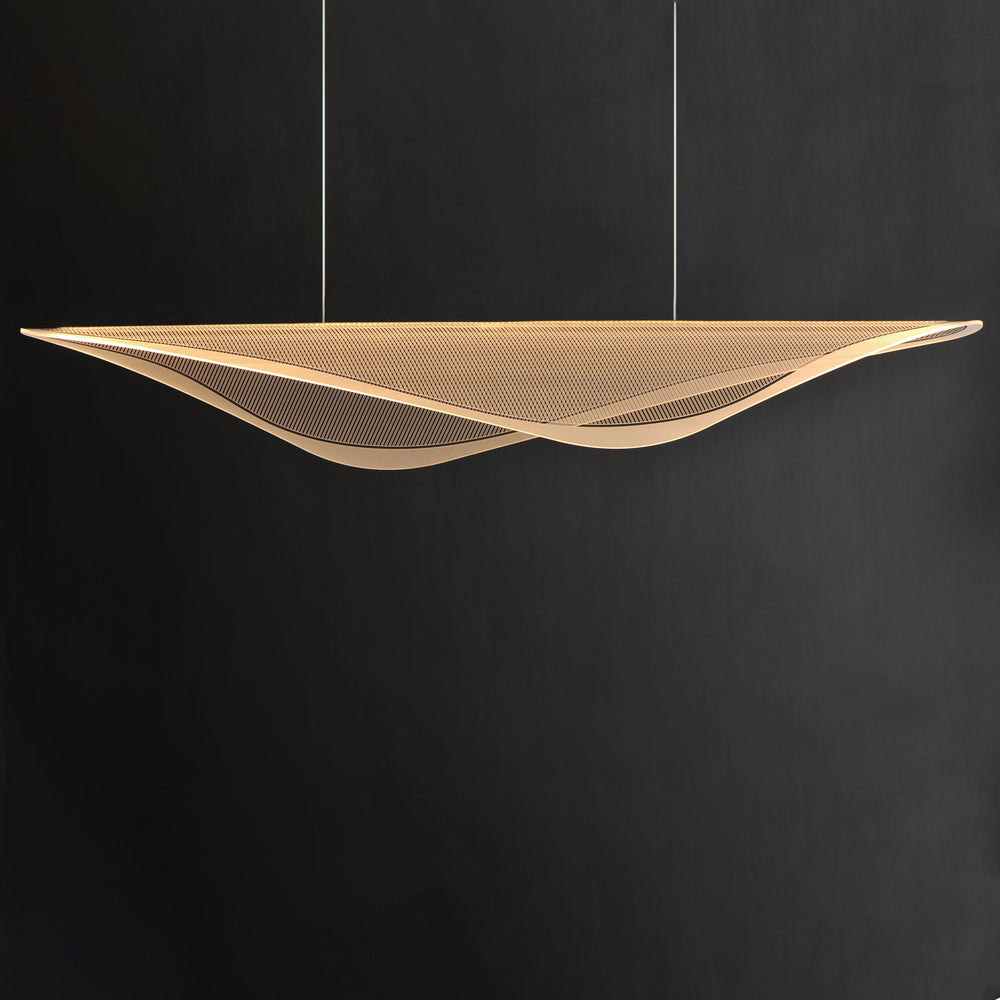 Manta 59" LED Linear Pendant by ET2 Lighting, styled view 1