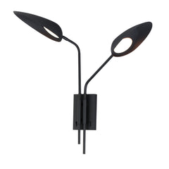 Marsh 2-Light LED Wall Sconce by ET2 Lighting in Black, front view