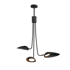 Marsh 3-Light LED Pendant by ET2 Lighting in Black, front view