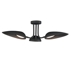 Marsh 3-Light LED Semi-Flush Mount by ET2 Lighting in Black, front view