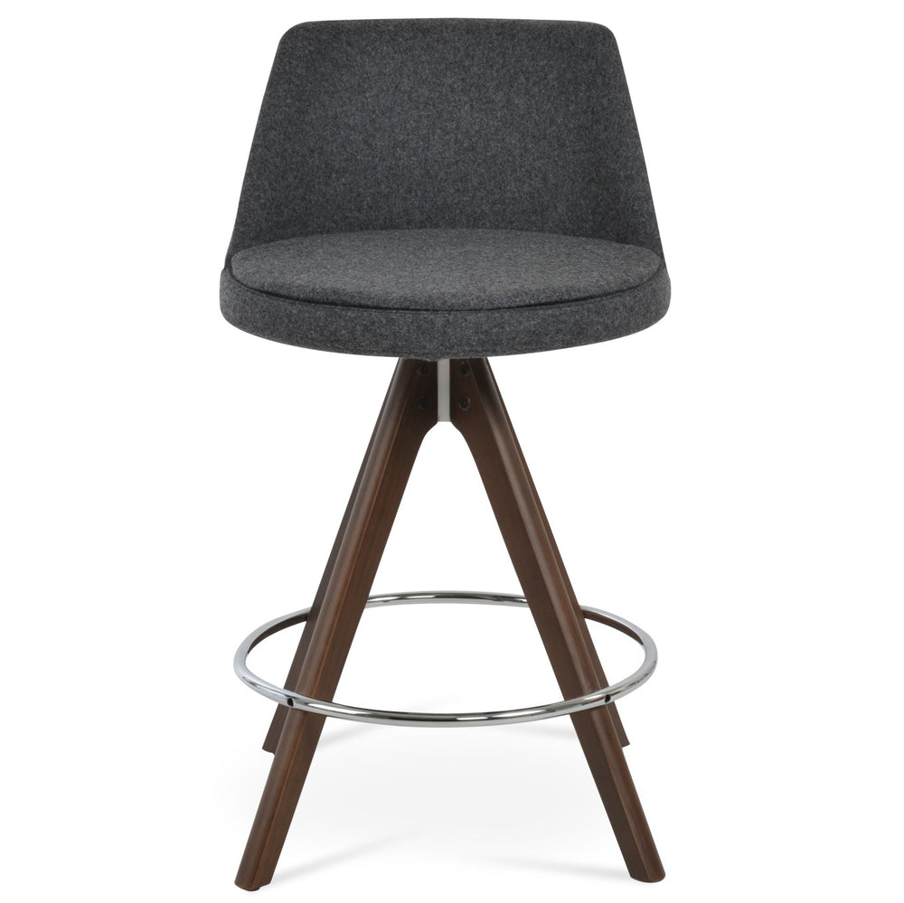Martini Pyramid Wood Swivel Stool Soho Concept