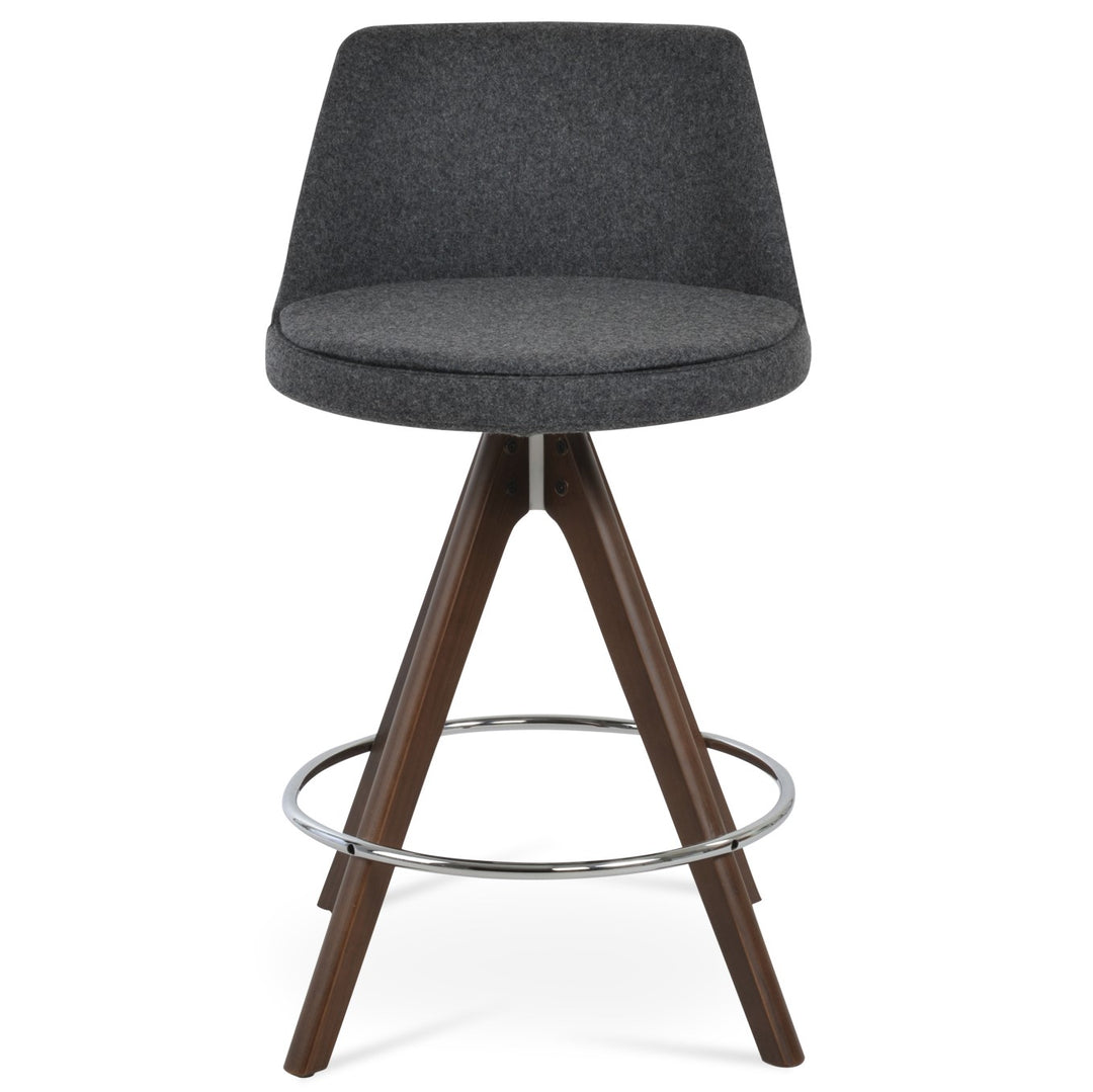 Martini Pyramid Wood Swivel Stool Soho Concept