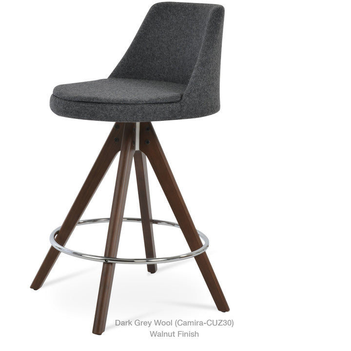 Martini Pyramid Wood Swivel Stool Soho Concept