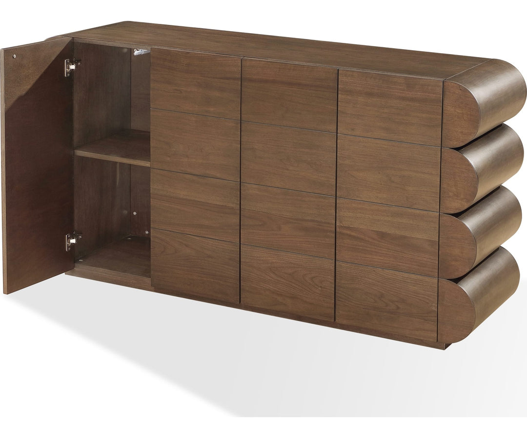 Mataranka Four Door Sideboard in Bistre — product view on a white background