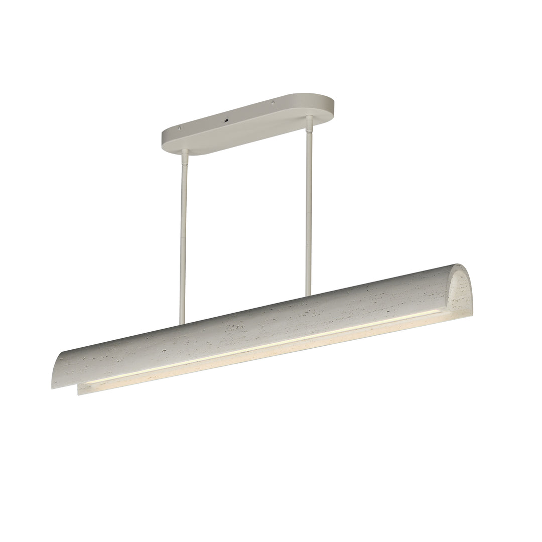 Matera 50" LED Linear Arch Pendant by ET2 Lighting in Chalk White, front view