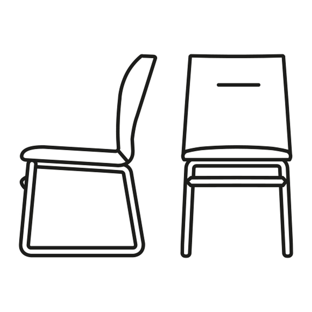Maya Dining Chair by Connubia line drawing