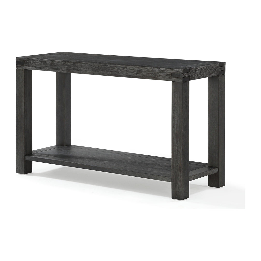 Meadow Solid Wood Console Table by Modus in Graphite — product view on a white background