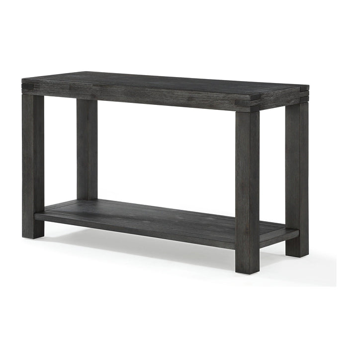 Meadow Solid Wood Console Table by Modus in Graphite — product view on a white background