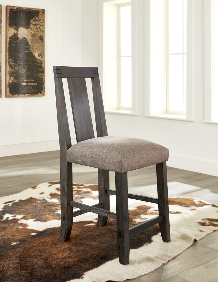 Meadow Solid Wood Counter Stool in Graphite — styled in a dining room