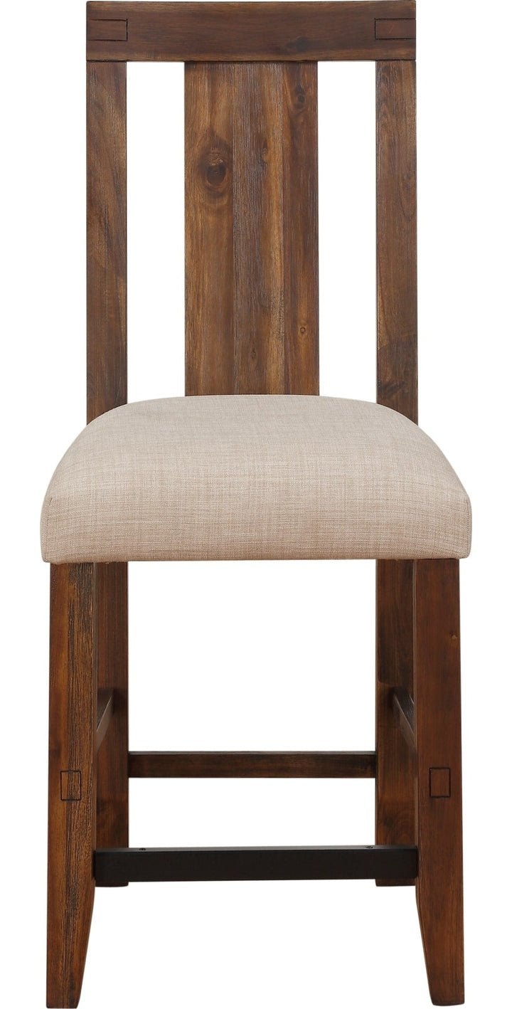 Meadow Solid Wood Counter Stool in Brick Brown — on a white background
