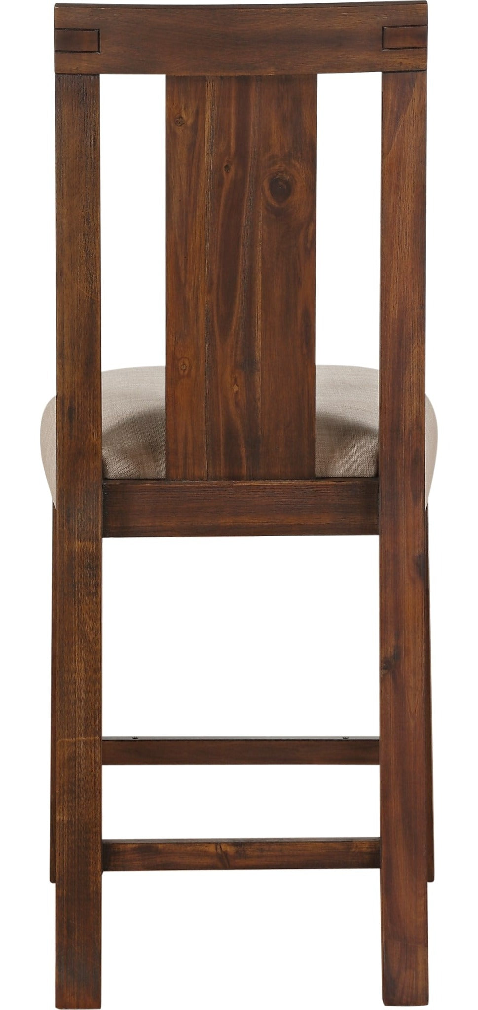 Meadow Solid Wood Counter Stool in Brick Brown — back view