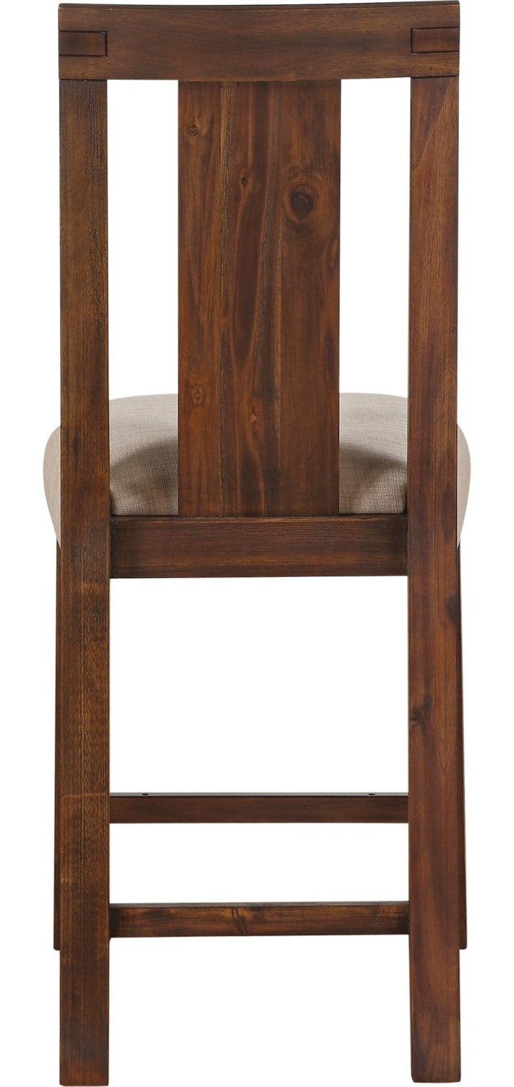 Meadow Solid Wood Counter Stool in Brick Brown — back view