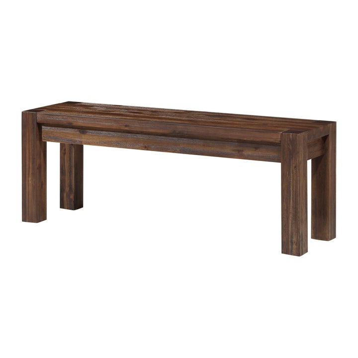 Meadow Solid Wood Dining Bench by Modus in Brick Brown — product view on a white background