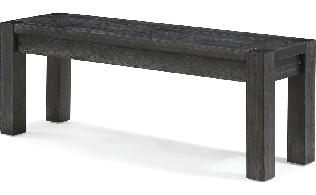 Meadow Solid Wood Dining Bench in Graphite — product view on a white background