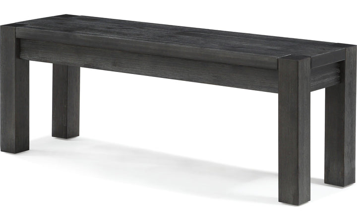 Meadow Solid Wood Dining Bench in Graphite — product view on a white background