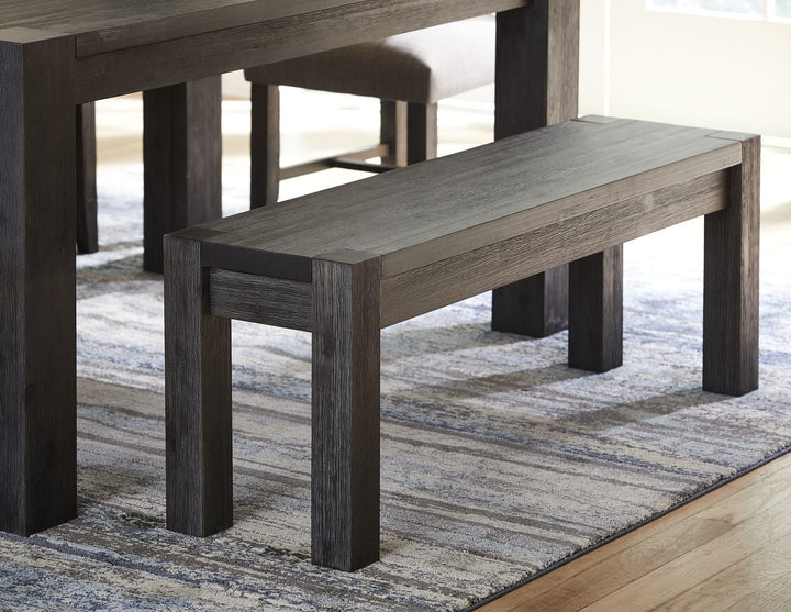 Meadow Solid Wood Dining Bench in Graphite — lifestyle photo