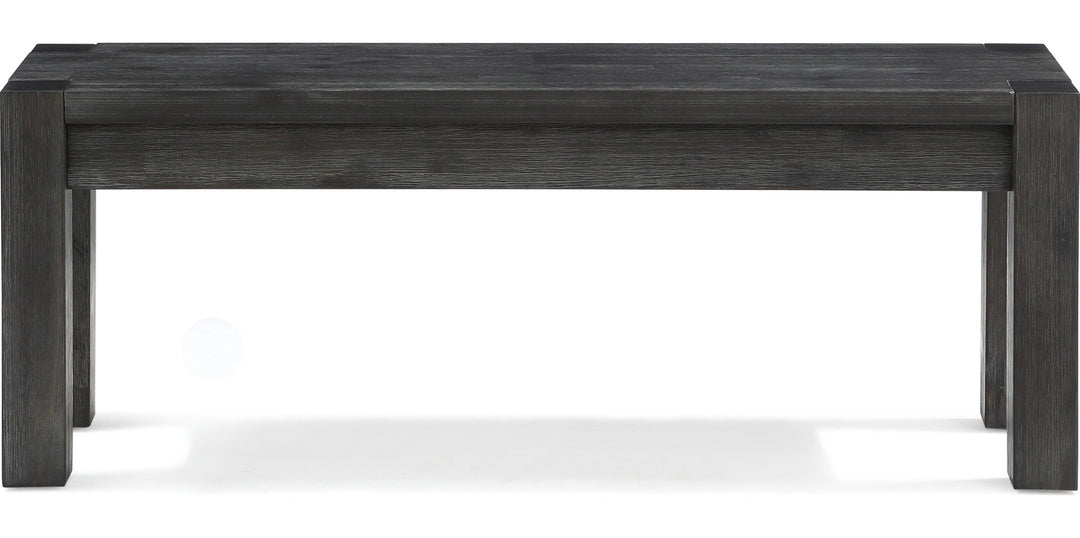Meadow Solid Wood Dining Bench in Graphite — product view on a white background