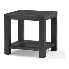 Meadow Solid Wood End Table by Modus in Graphite — product view on a white background