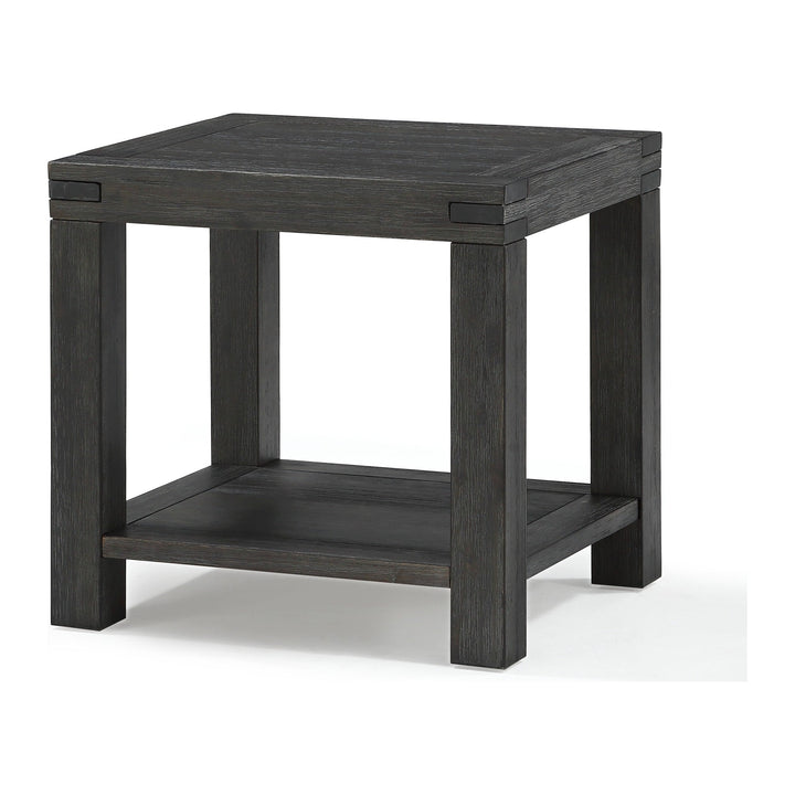 Meadow Solid Wood End Table by Modus in Graphite — product view on a white background
