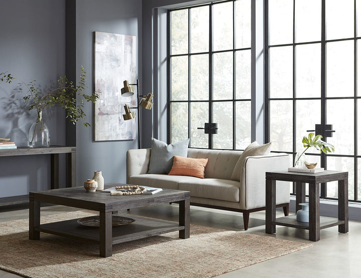 Meadow Solid Wood End Table in Graphite — lifestyle photo