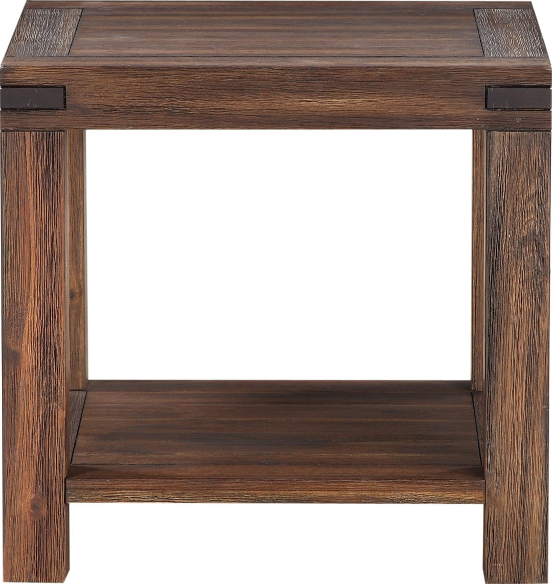 Meadow Solid Wood End Table in Brick Brown — lifestyle photo