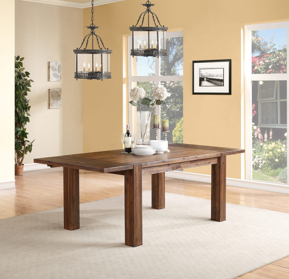 Meadow Solid Wood Extending Dining Table in Brick Brown — lifestyle photo