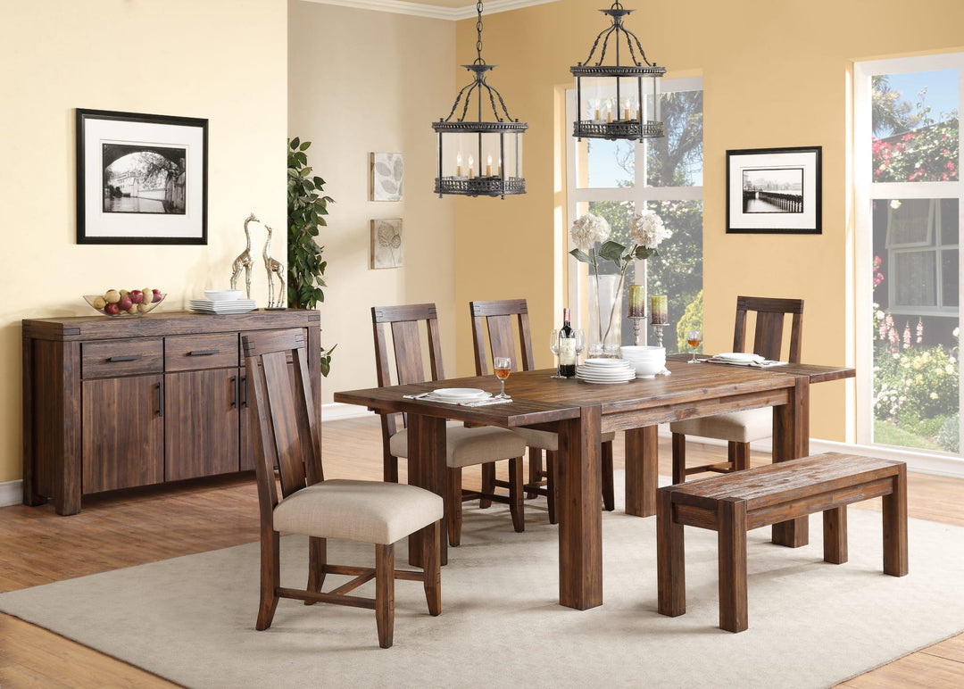 Meadow Solid Wood Extending Dining Table in Brick Brown — lifestyle photo