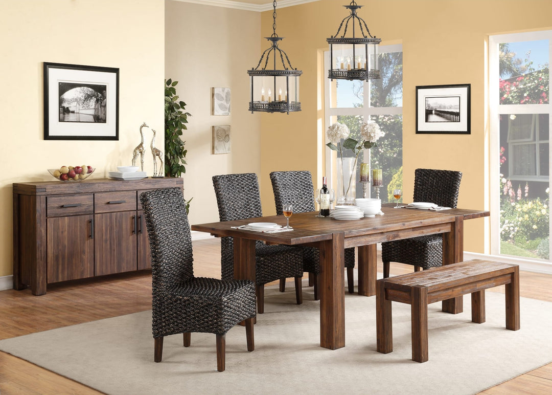 Meadow Solid Wood Extending Dining Table in Brick Brown — lifestyle photo