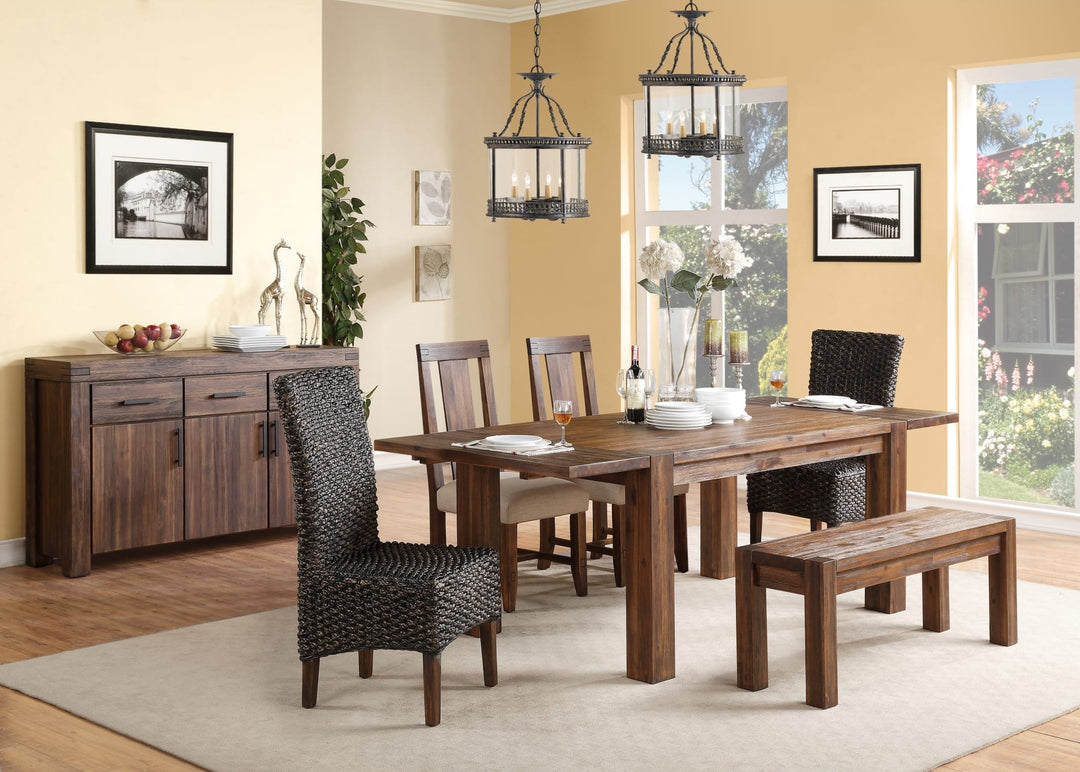 Meadow Solid Wood Extending Dining Table in Brick Brown — lifestyle photo