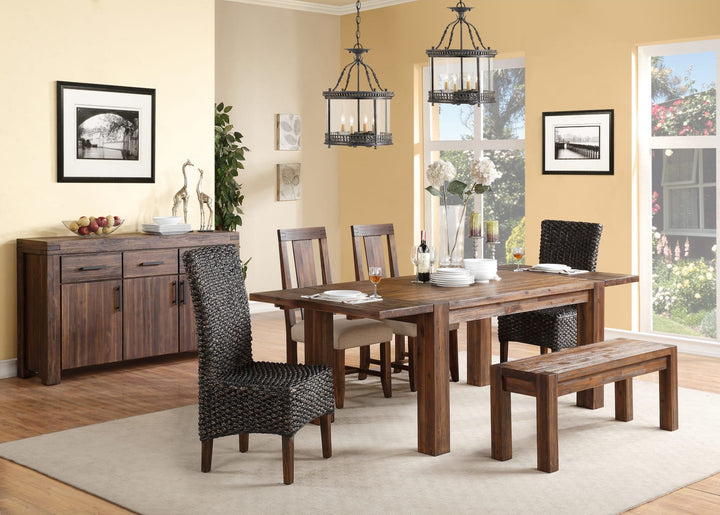 Meadow Solid Wood Extending Dining Table in Brick Brown — lifestyle photo