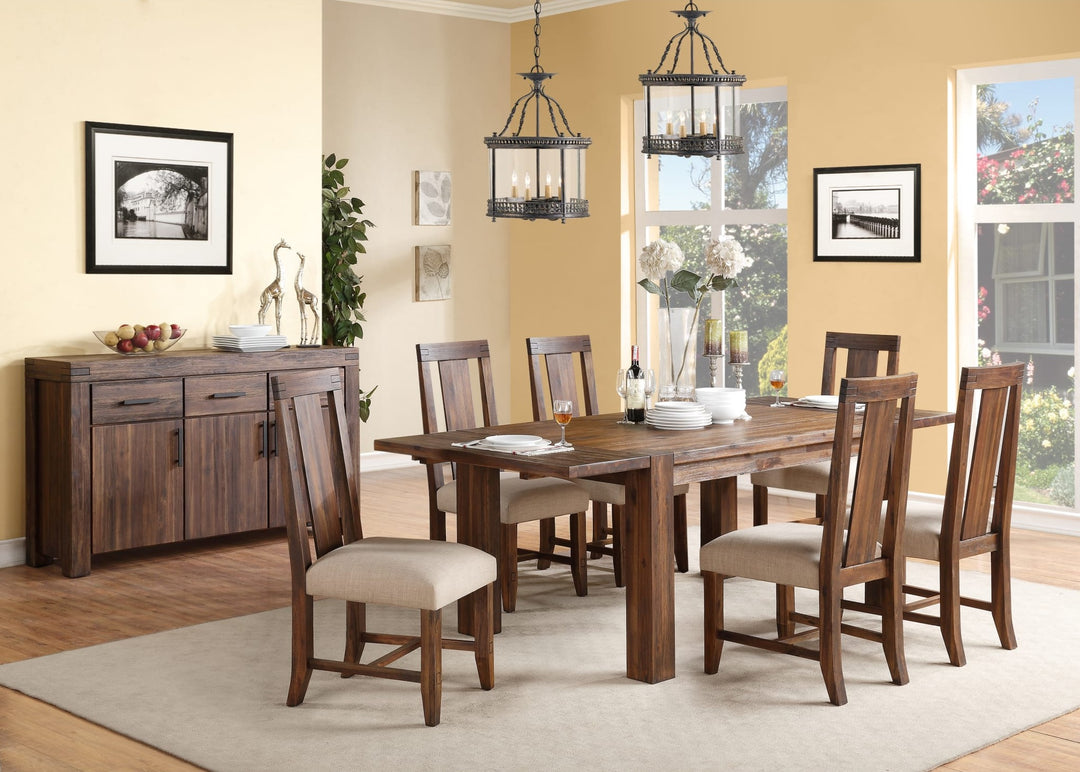 Meadow Solid Wood Extending Dining Table in Brick Brown — lifestyle photo