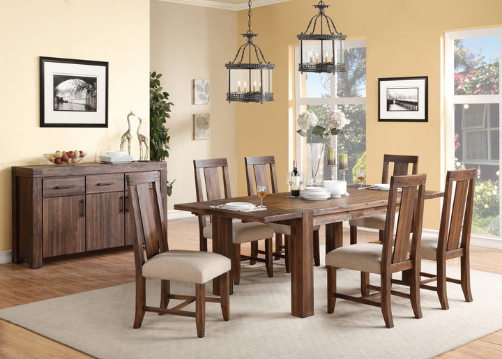 Meadow Solid Wood Extending Dining Table in Brick Brown — lifestyle photo