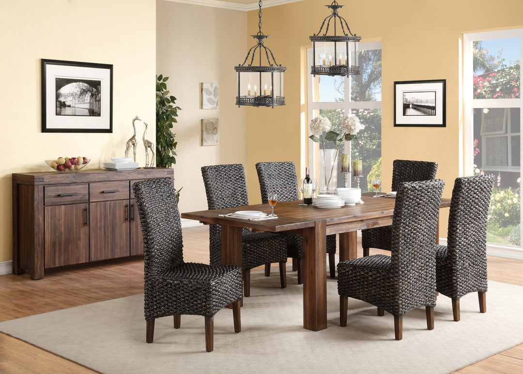 Meadow Solid Wood Extending Dining Table in Brick Brown — lifestyle photo