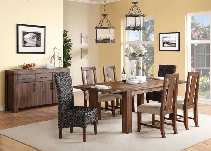 Meadow Solid Wood Extending Dining Table in Brick Brown — lifestyle photo